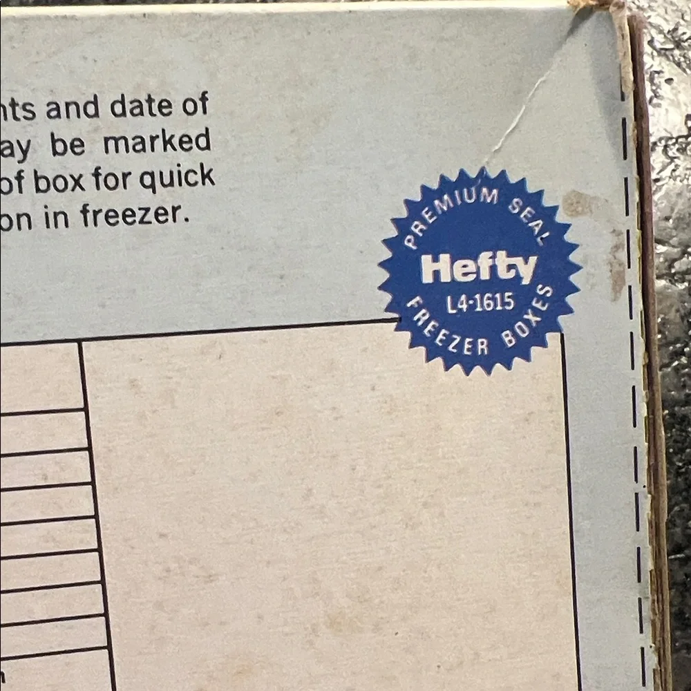 Vintage Hefty Freezer Boxes -White. New in box Interesting collector item 1980’s